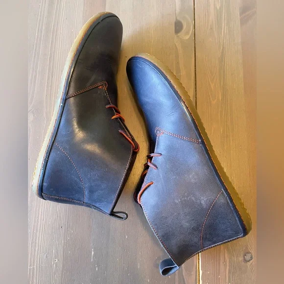 Vivo Barefoot Gobi 2 Urban Dark Blue with Red Stitching Leather Boots - Size 12 - Picture 2 of 10